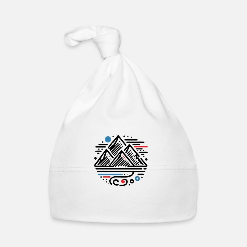 Mountains Abstract - Organic Baby Cap - white