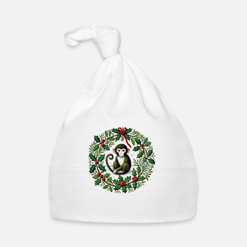 Singe de Noël Bonnet bio Bébé