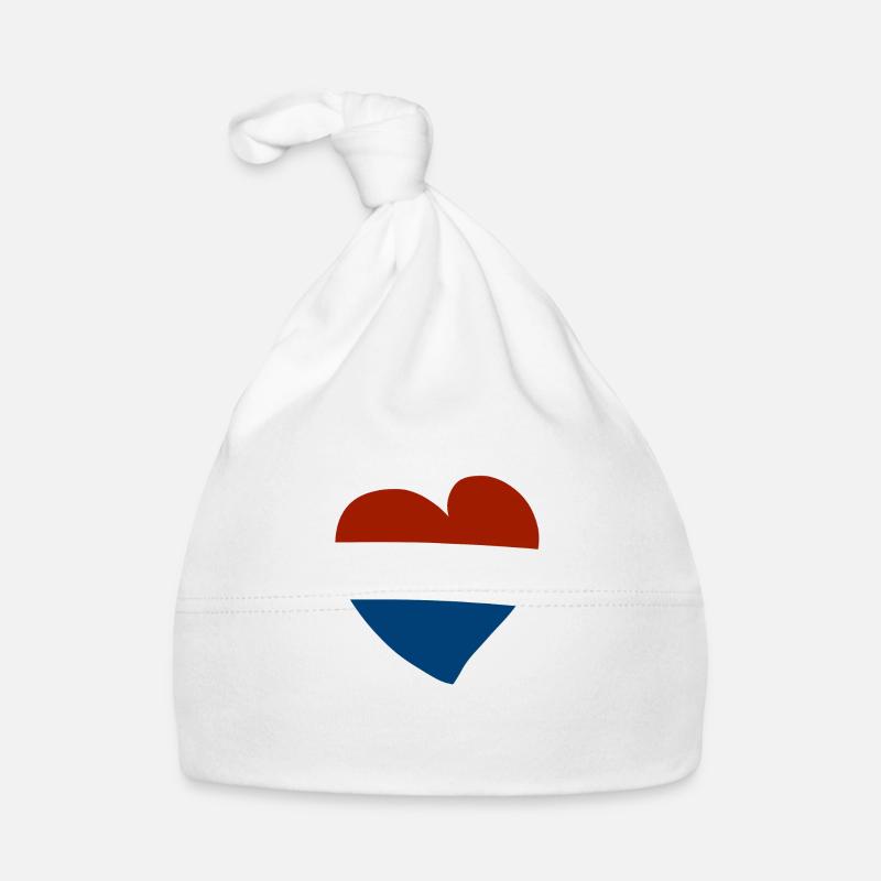 Pays-Bas Cœur - Bonnet bio Bébé - blanc