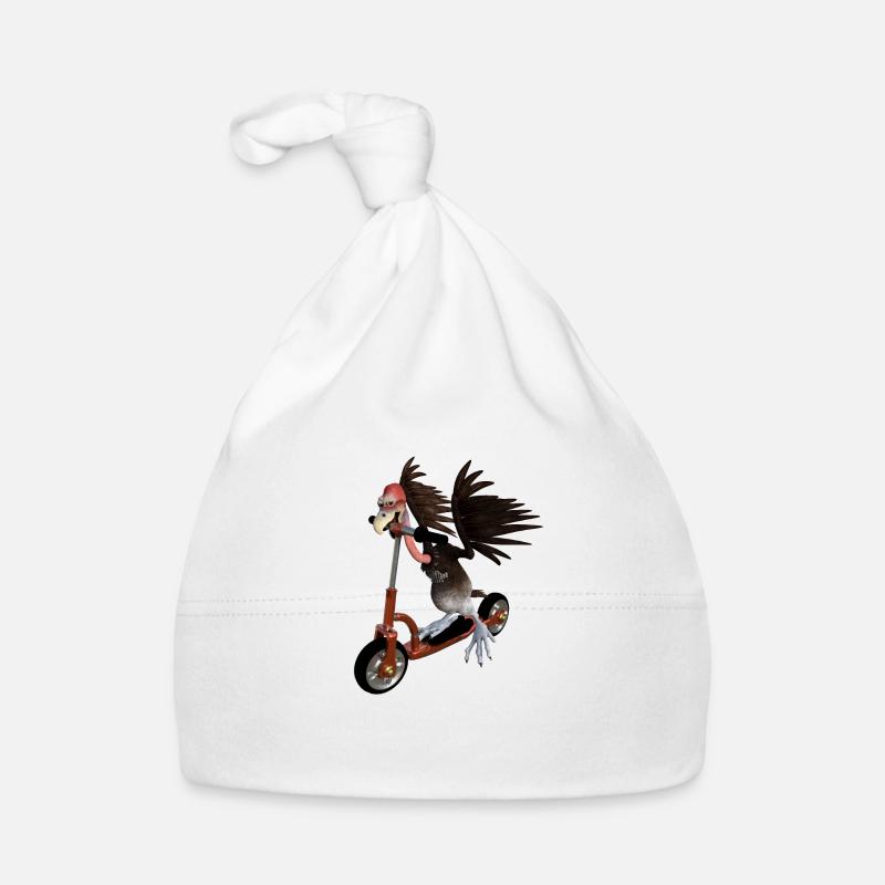 Vautour en scooter - Bonnet bio Bébé - blanc