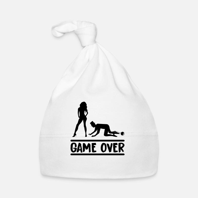Married couple Game Over Organic Baby Cap