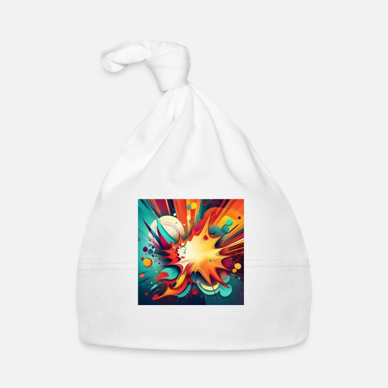 Abstract Colourful Splash with Explosive Design Organic Baby Cap