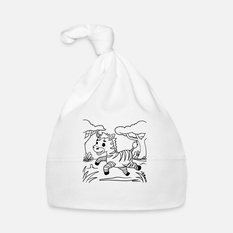 Zebra 🦓 coloring page for creative development Organic Baby Cap