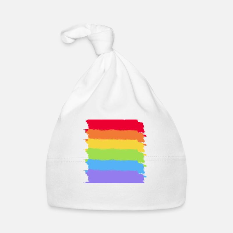 Chemise arc-en-ciel - Bonnet bio Bébé - blanc