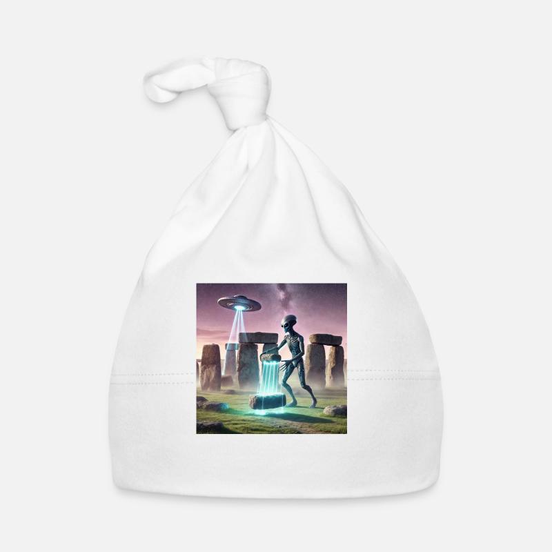 Alien builds Stonehenge Organic Baby Cap