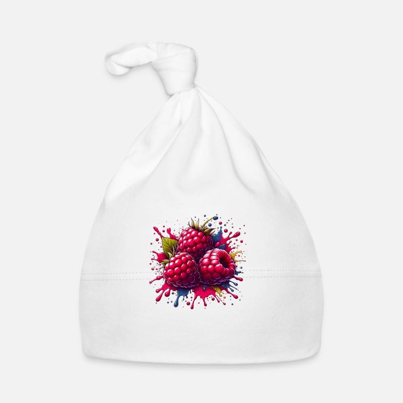 Framboises explosion de peinture Bonnet bio Bébé