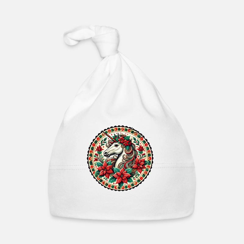 Weihnachten Einhorn Baby Bio-Mütze