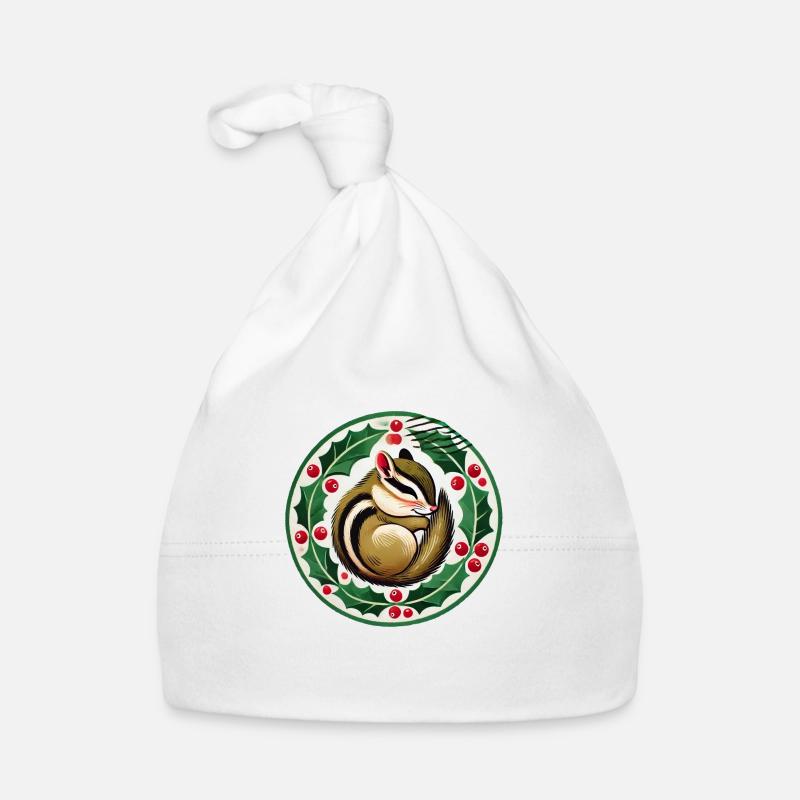 Chipmunk Christmas Organic Baby Cap