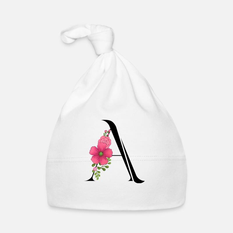Eleganter Buchstabe 'A' mit Blumen Baby Bio-Mütze