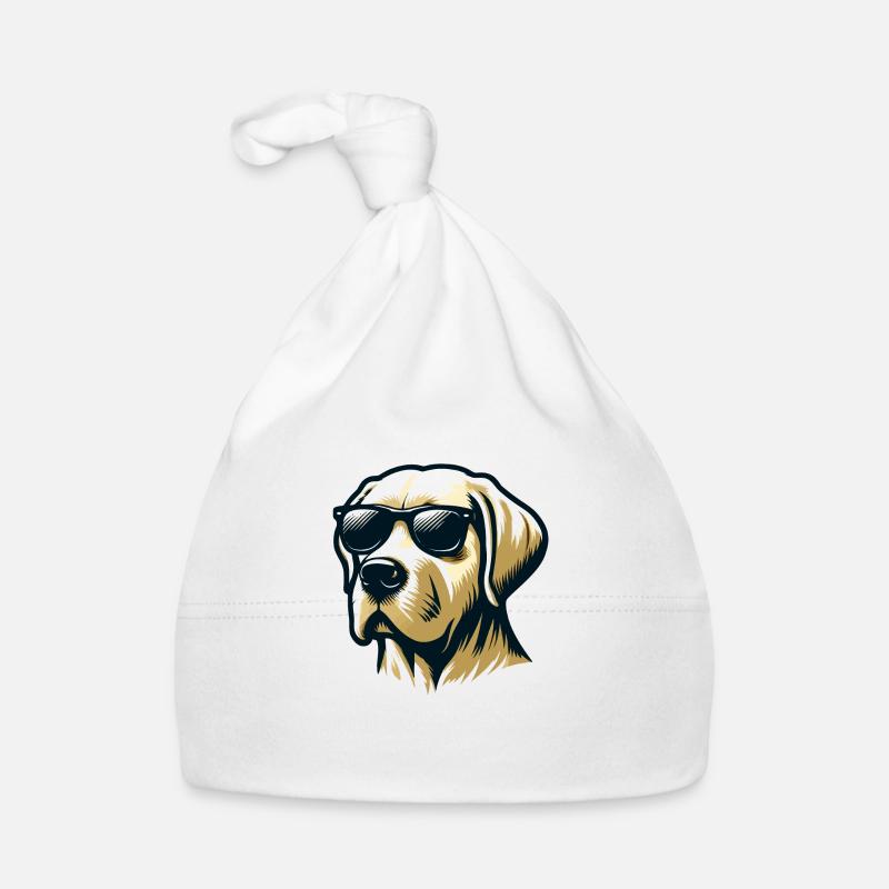 Labrador Head mit Sonnenbrille Baby Bio-Mütze