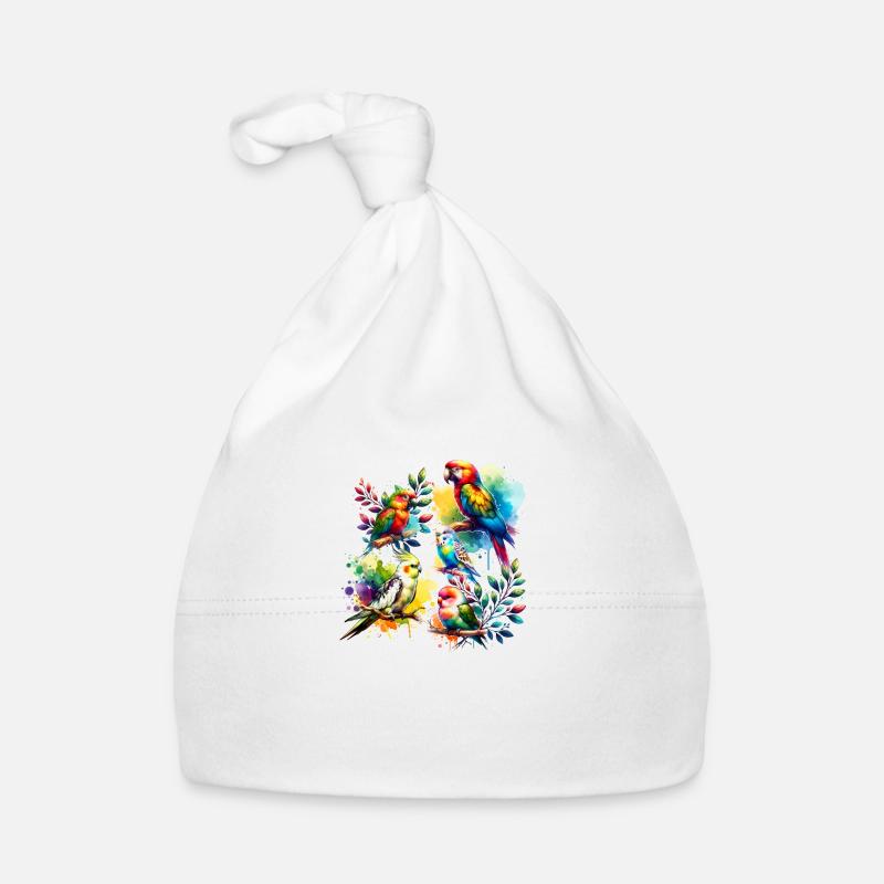 Divers oiseaux perroquets Bonnet bio Bébé