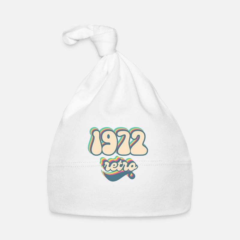 1972 Retro Geschenkidee - Baby Bio-Mütze - Weiß