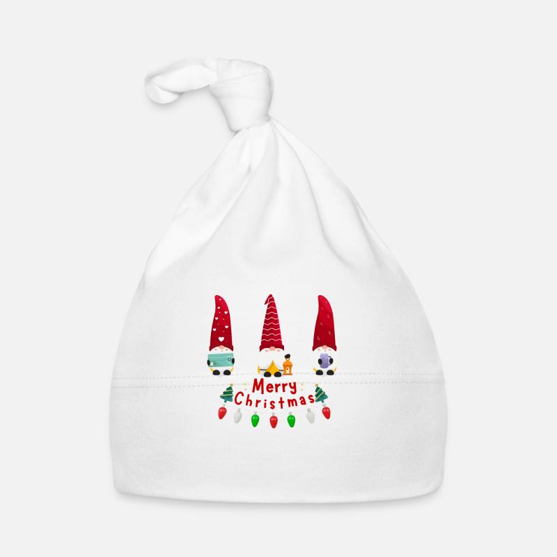 3 Père Noël - Bonnet bio Bébé - blanc
