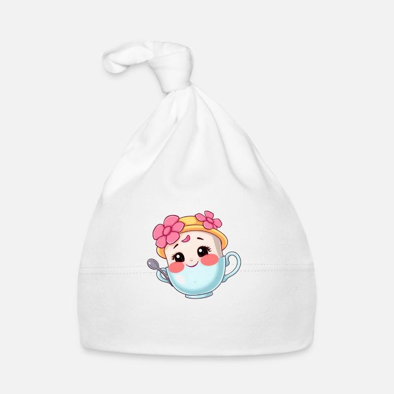 Conception de tasse à thé de dessin animé mignon Bonnet bio Bébé