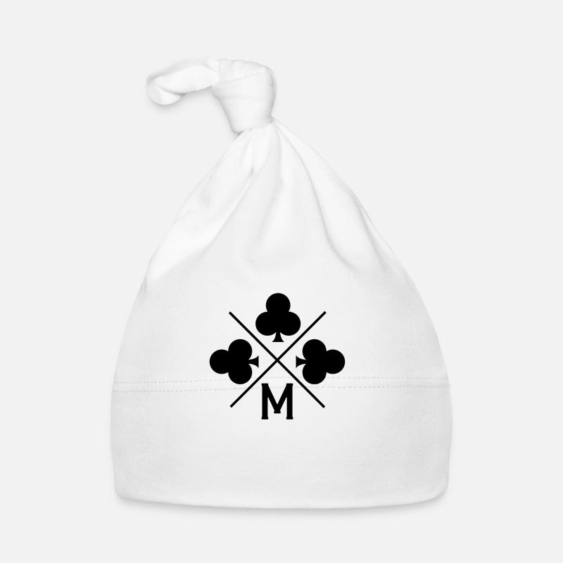 Letter m lucky clover Organic Baby Cap