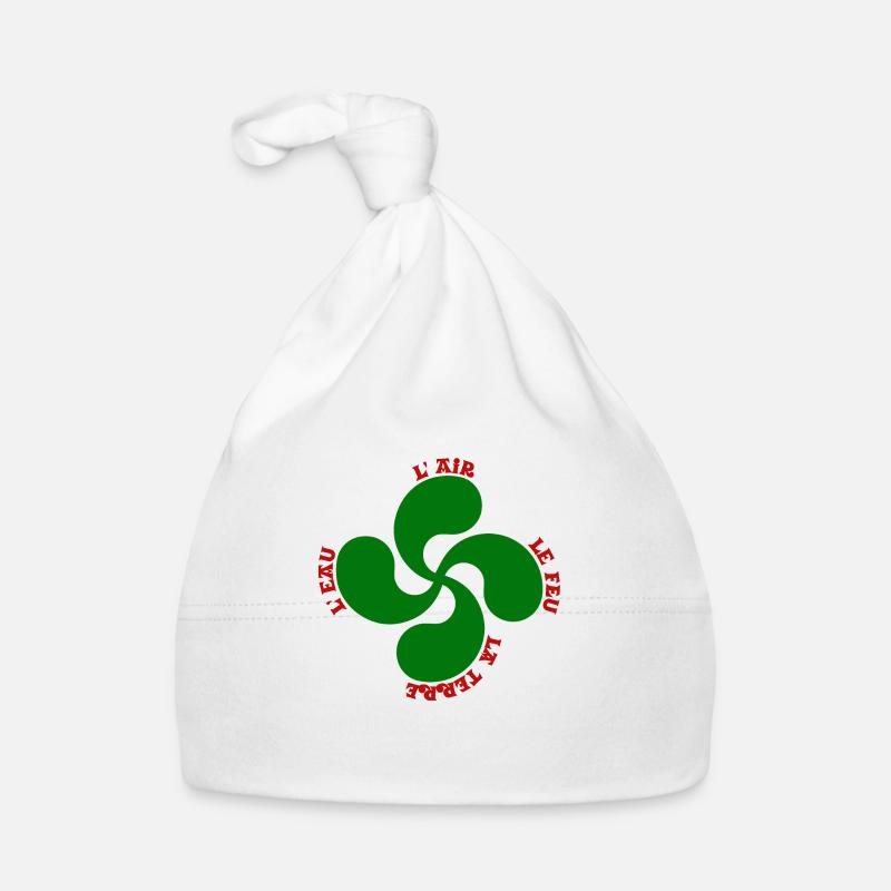 Lauburu verte - croix basque et signification Bonnet bio Bébé