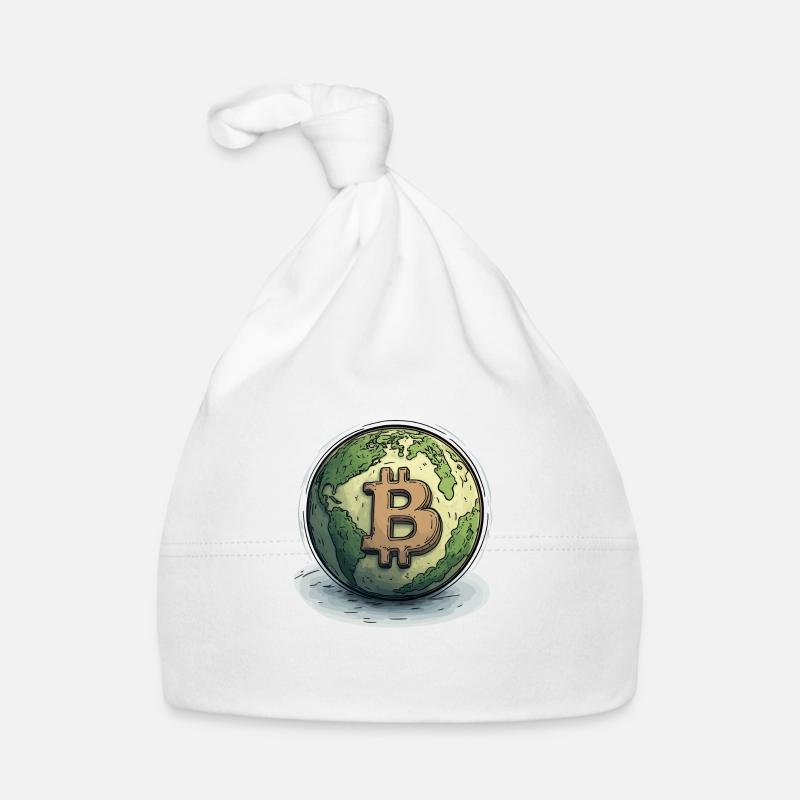 Bitcoin Globe : Une monnaie pour le monde entier ! Bonnet bio Bébé