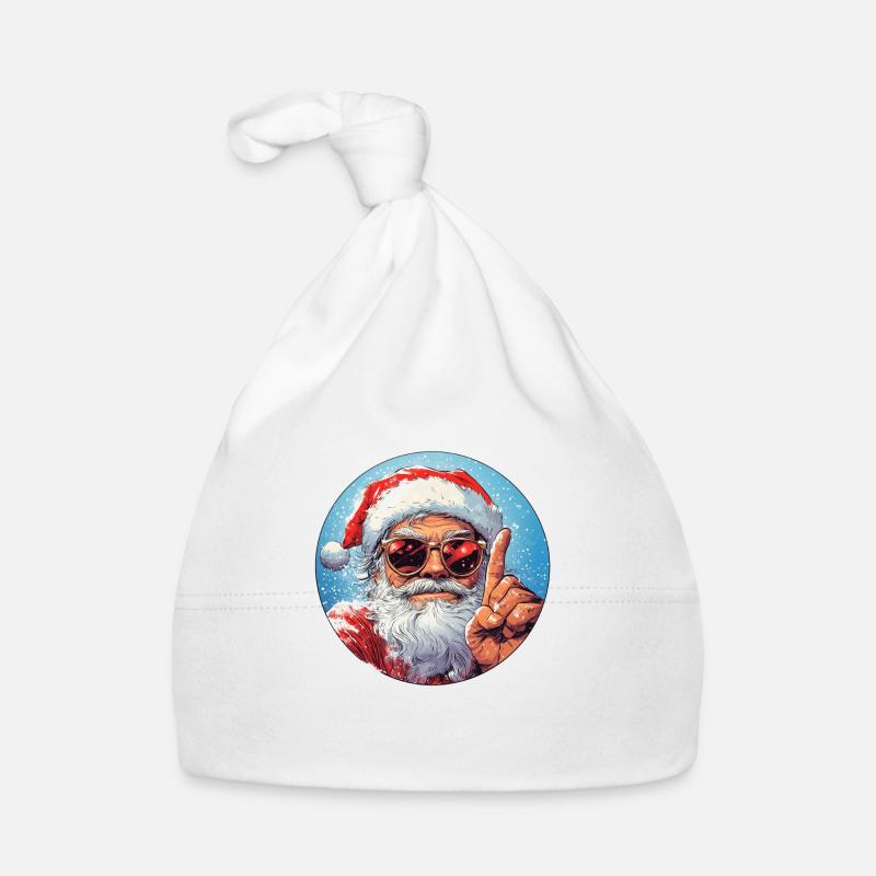Le Père Noël dit : Préparez-vous pour Noël ! Bonnet bio Bébé