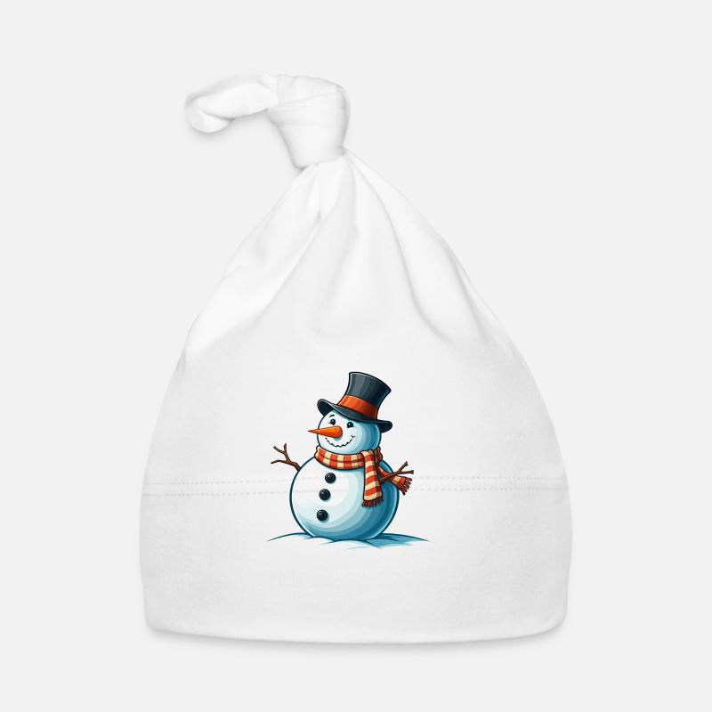 Snowman Organic Baby Cap