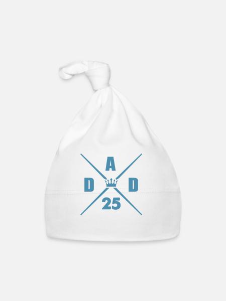 dad 25 papa - Baby Bio-Mütze - Weiß - Vorne