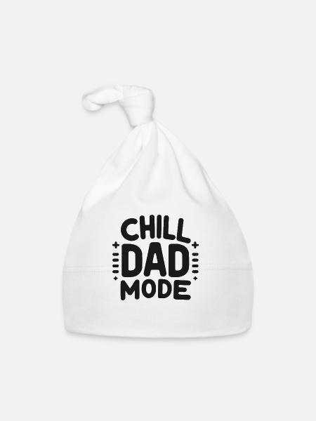 Chill-Dad-Modus - Baby Bio-Mütze - Weiß - Vorne