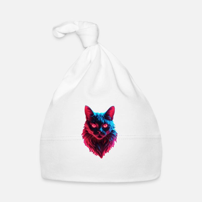 Katze - Baby Bio-Mütze - Weiß