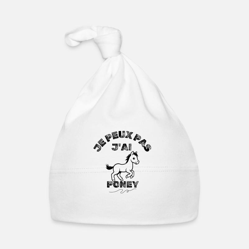Je Peux Pas J'ai Poney - Bonnet bio Bébé - blanc