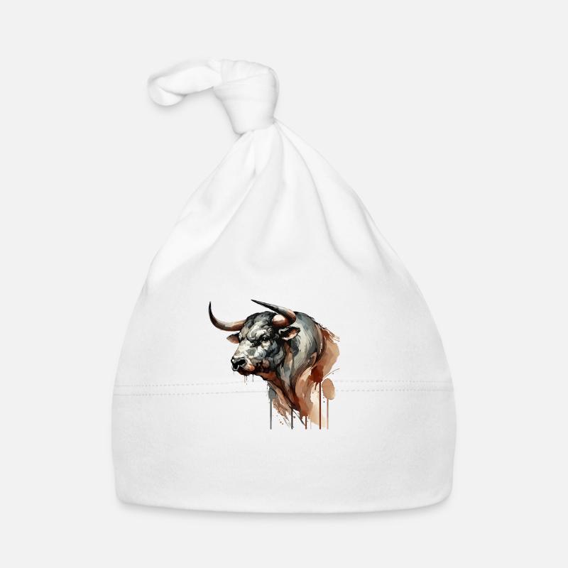 taureau - Bonnet bio Bébé - blanc