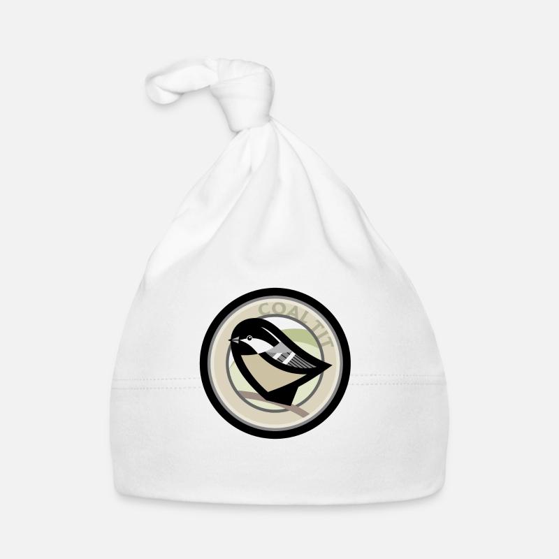 Mésange de charbon - Bonnet bio Bébé - blanc