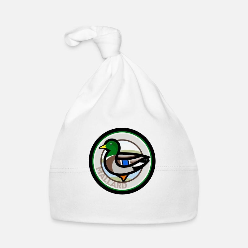 Canard colvert mâle - Bonnet bio Bébé - blanc