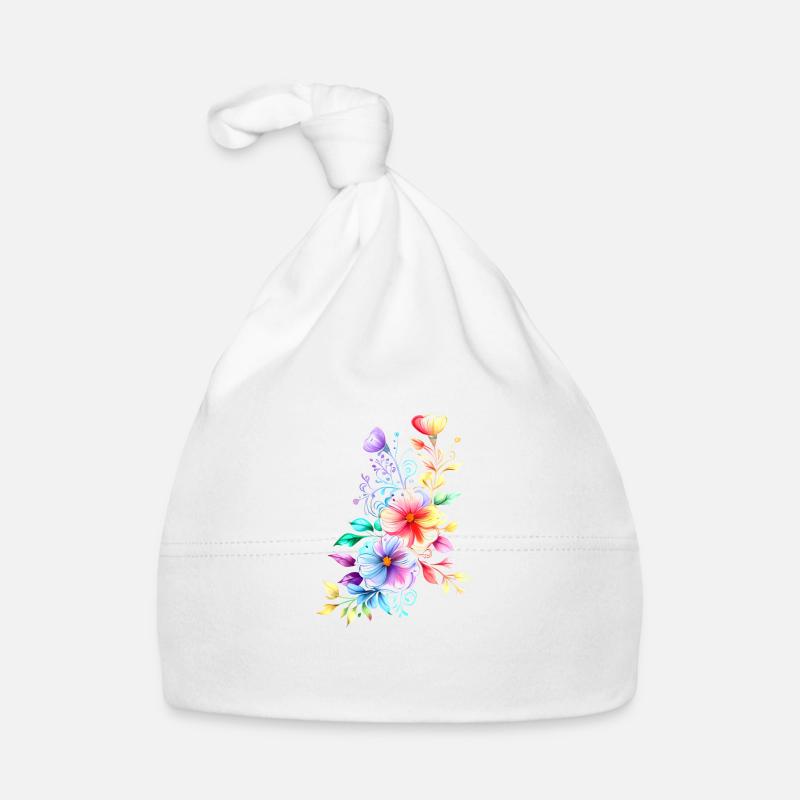 Regenbogen Bouquet Baby Bio-Mütze
