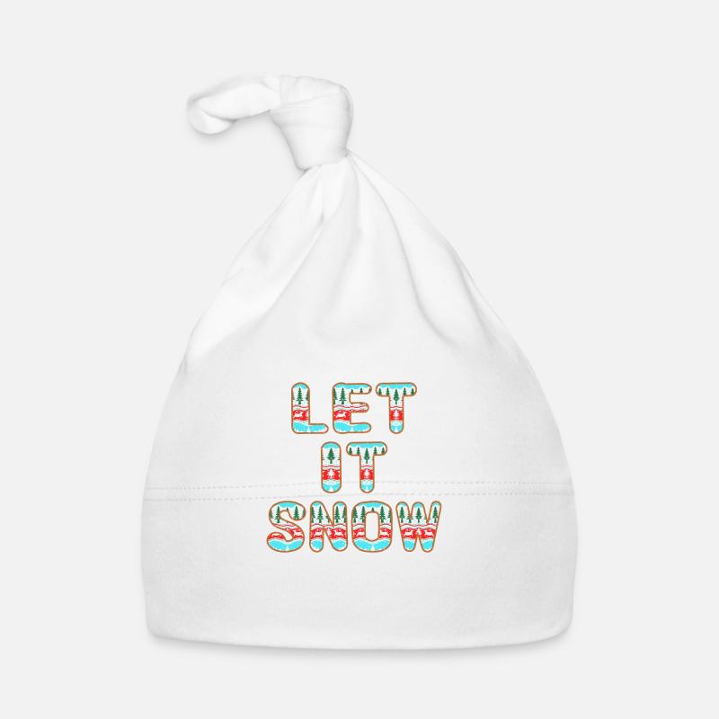 Let it snow - Organic Baby Cap - white