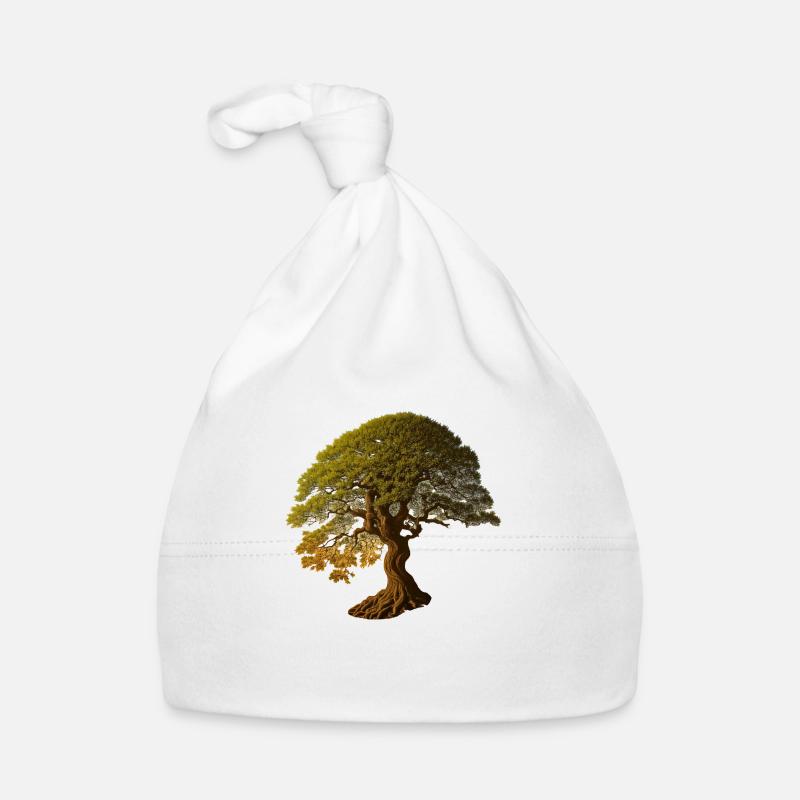 Arbre à feuilles caduques dans les tons chauds Bonnet bio Bébé