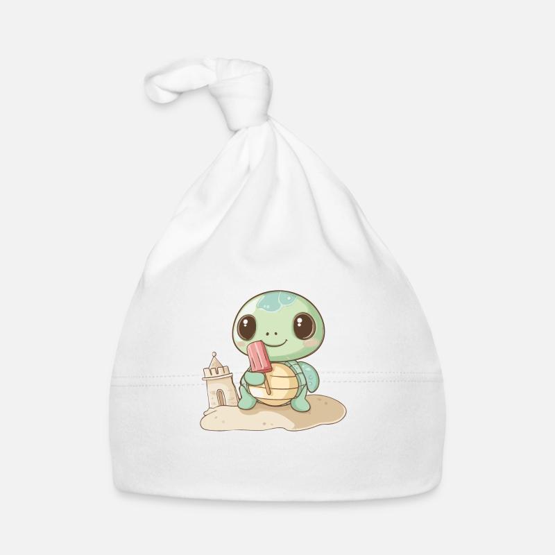 Turtles Design Turtle Cute Eats An Cream Organic Baby Cap