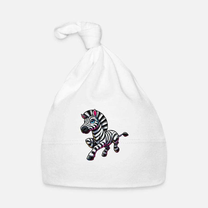 zebra comic - Baby Bio-Mütze - Weiß