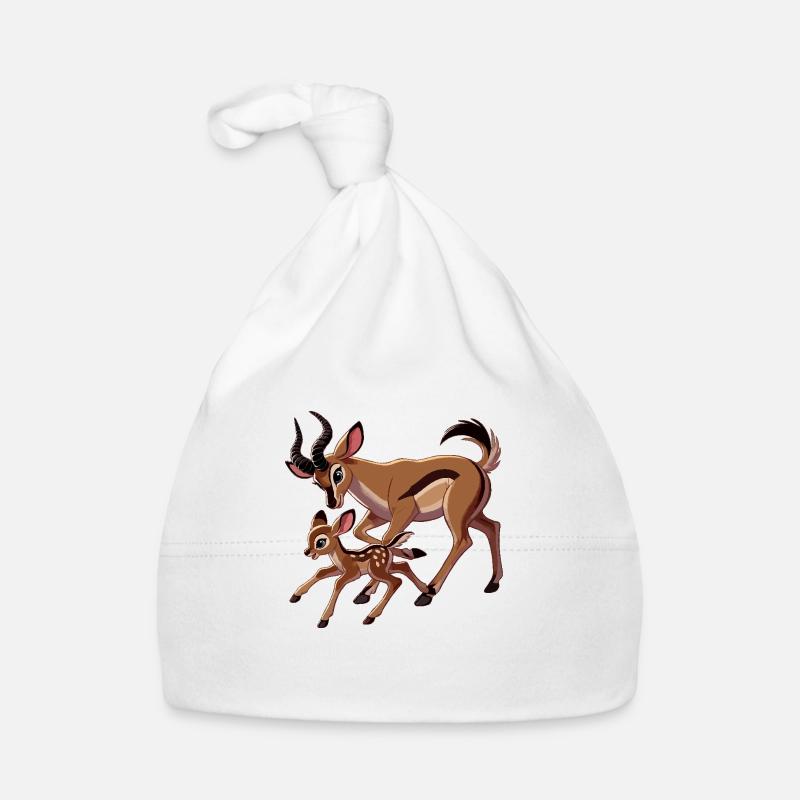 Mère antilope avec ses petits Bonnet bio Bébé