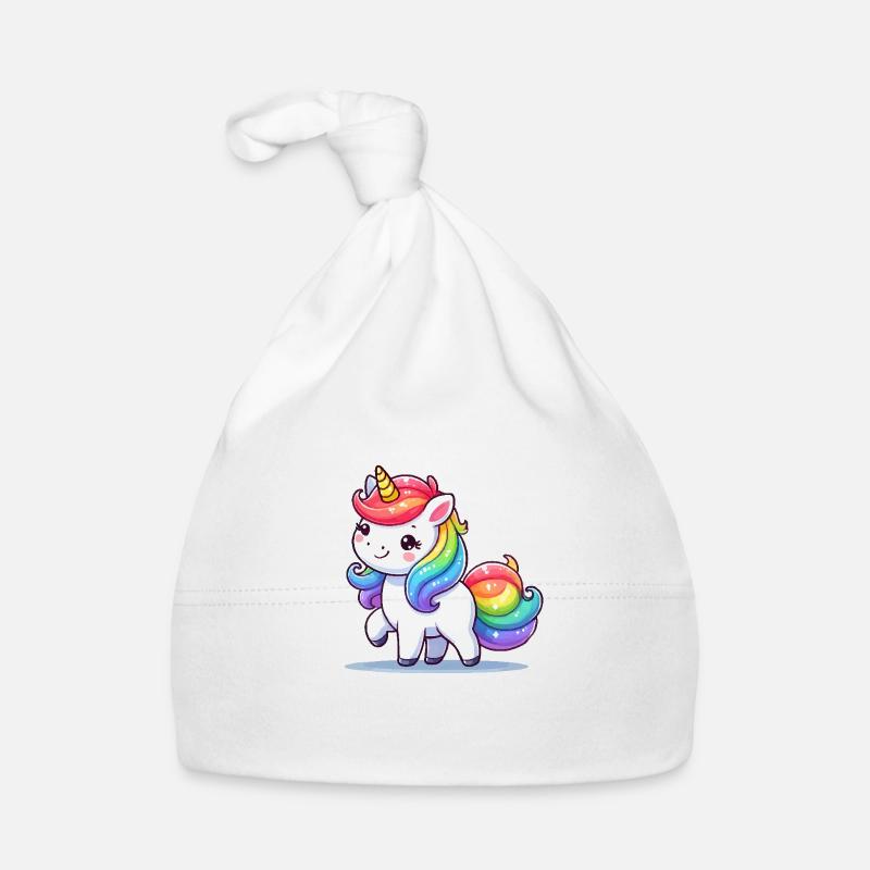 Unicorn Comic - Baby Bio-Mütze - Weiß