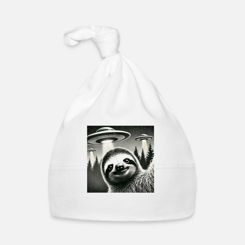 Lusitges Sloth UFO Alien Selfie Organic Baby Cap