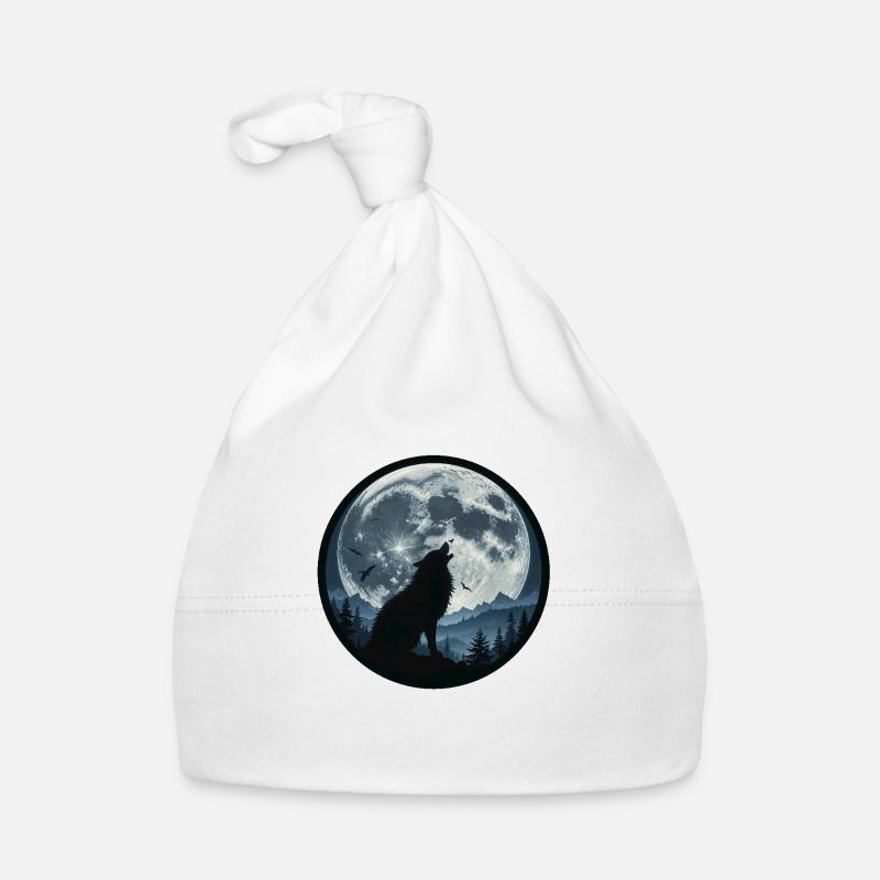 Heulender Wolf 3458647 - Baby Bio-Mütze - Weiß