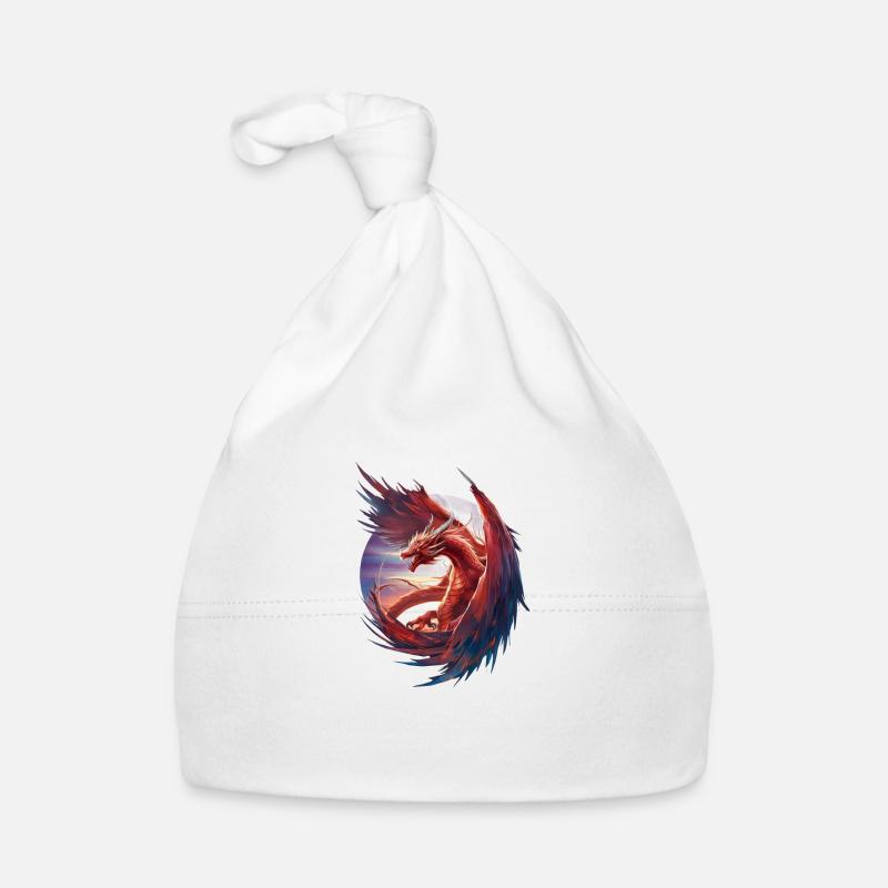 Cooler roter Drache Baby Bio-Mütze