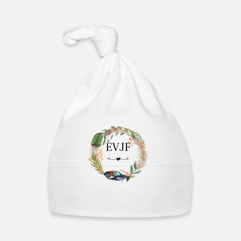 EVJF couronne fleurs boho - Bonnet bio Bébé - blanc