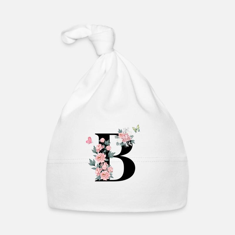 Buchstabe b rosa Blumen Baby Bio-Mütze