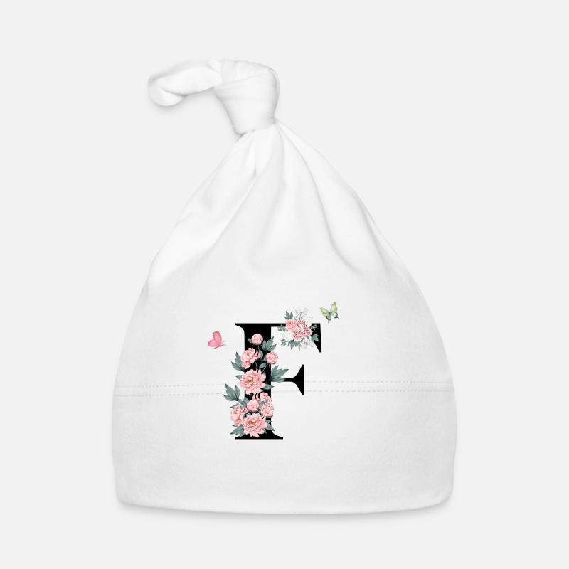 Buchstabe f rosa Blumen Baby Bio-Mütze