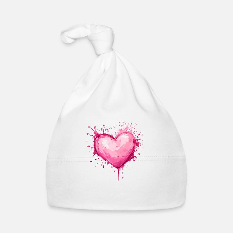 Pinkes Herz Valentinstag Geschenk Baby Bio-Mütze