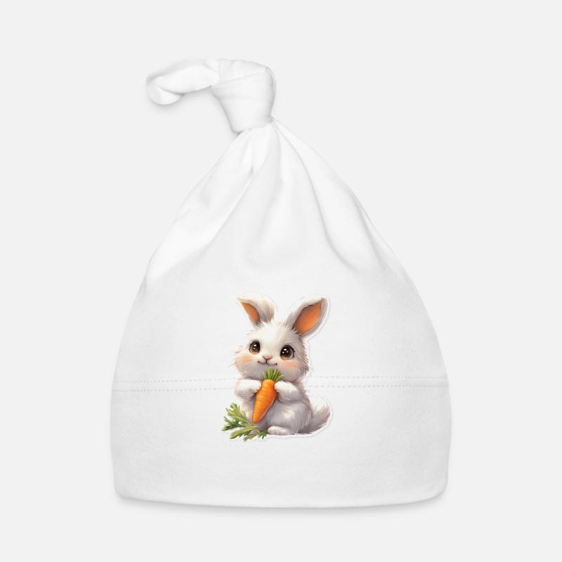 Mignon lapin blanc - Bonnet bio Bébé - blanc