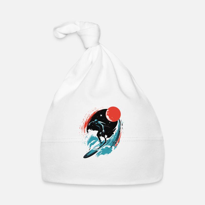 Surf cosmique - Bonnet bio Bébé - blanc