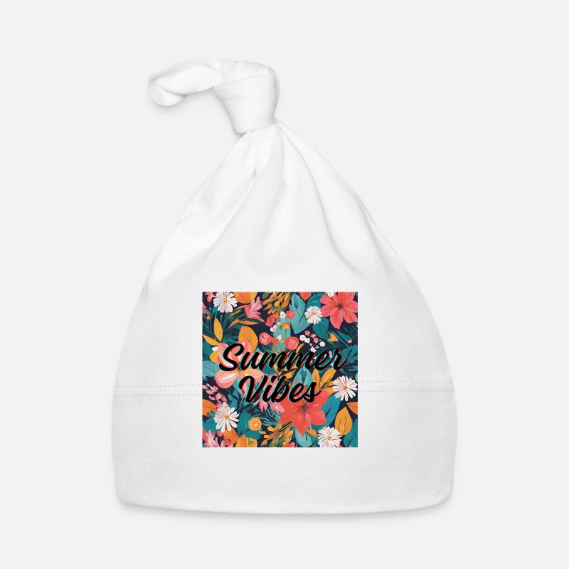 Summer Vibes - Baby Bio-Mütze - Weiß