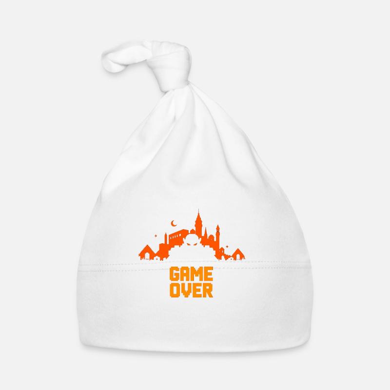 Skyline en pixel art - "game over" Bonnet bio Bébé