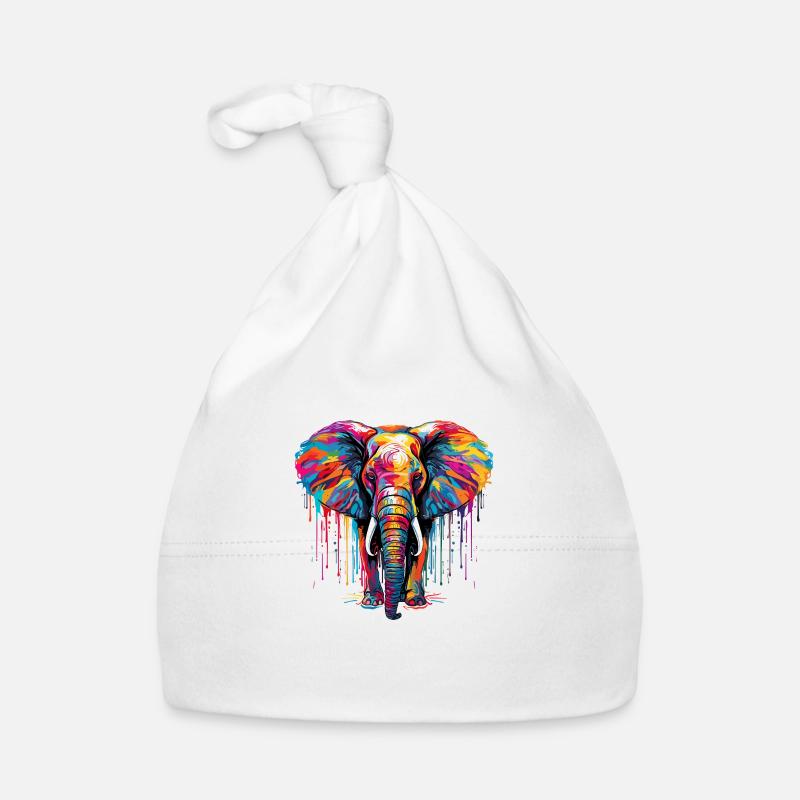 Colorful elephant Organic Baby Cap
