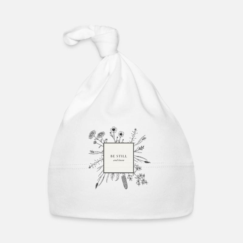 Restez tranquille et sachez - Bonnet bio Bébé - blanc